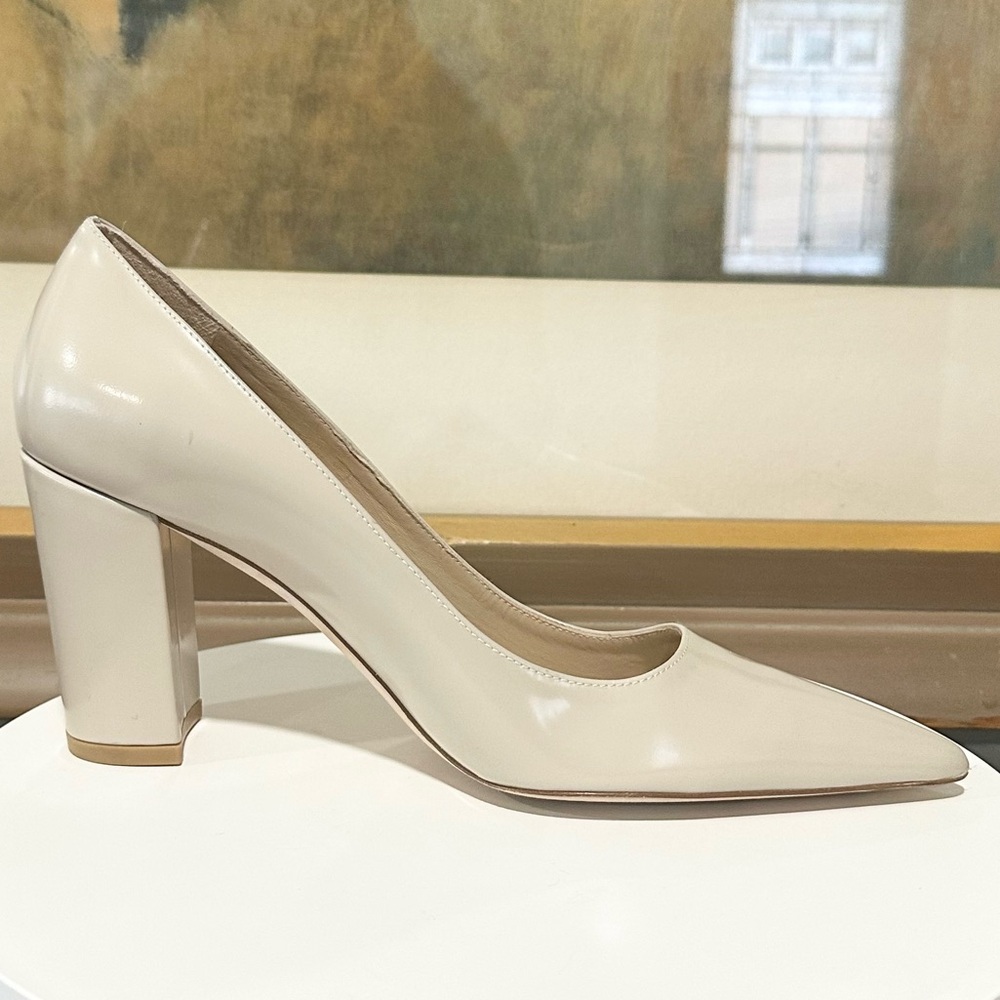 🌹STUART WEITZMAN🌹Stuart 85MM Leather Block-Heel Pumps Size: 9B - Picture 4 of 13